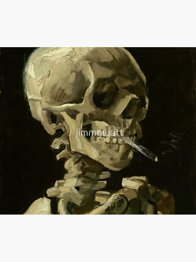 Vincent Van Gogh Skull of a Skeleton with Burning Cigarette by jimmywatt