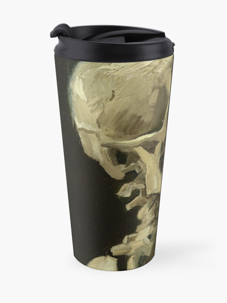Alternate view of Vincent Van Gogh Skull of a Skeleton with Burning Cigarette Travel Coffee Mug