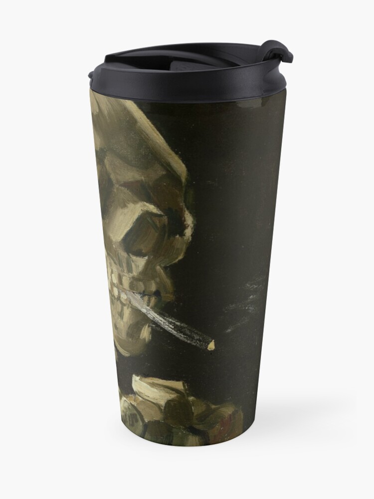 Alternate view of Vincent Van Gogh Skull of a Skeleton with Burning Cigarette Travel Coffee Mug