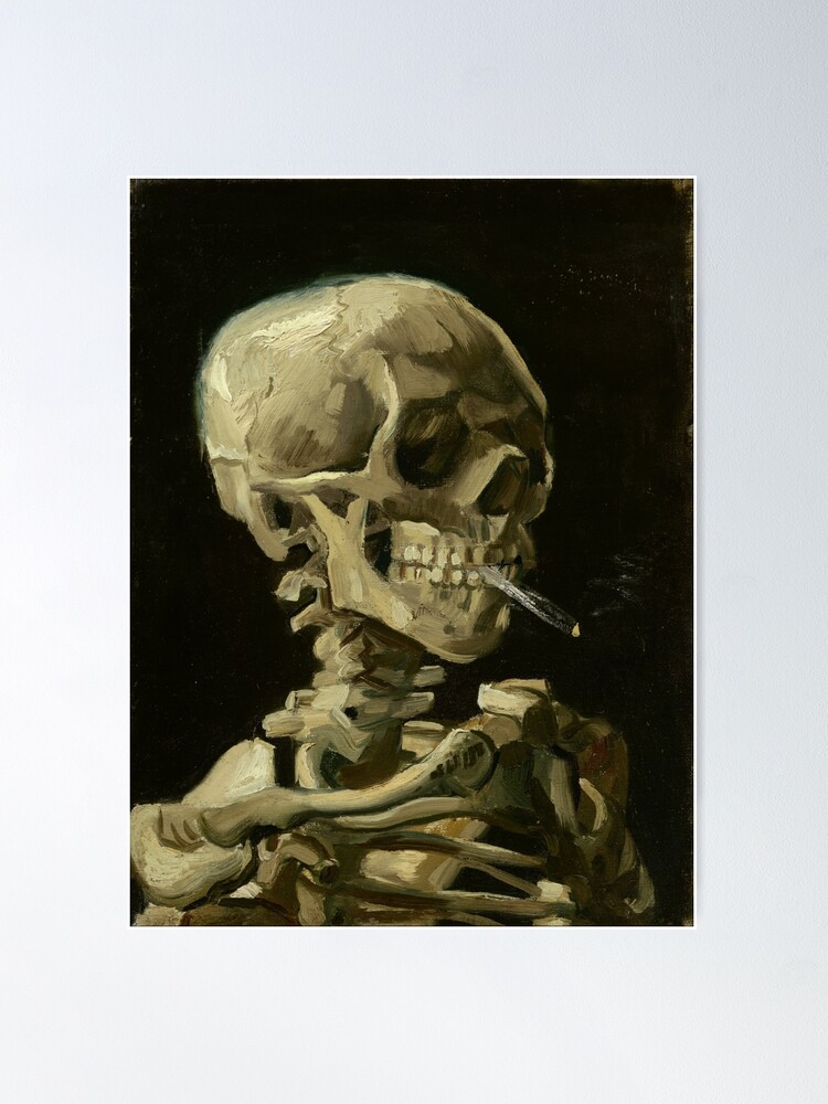 Alternate view of Vincent Van Gogh Skull of a Skeleton with Burning Cigarette Poster
