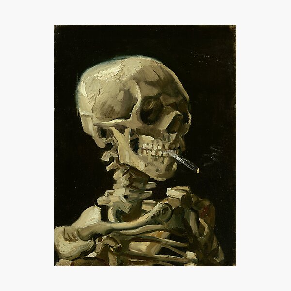 Vincent Van Gogh Skull of a Skeleton with Burning Cigarette Photographic Print