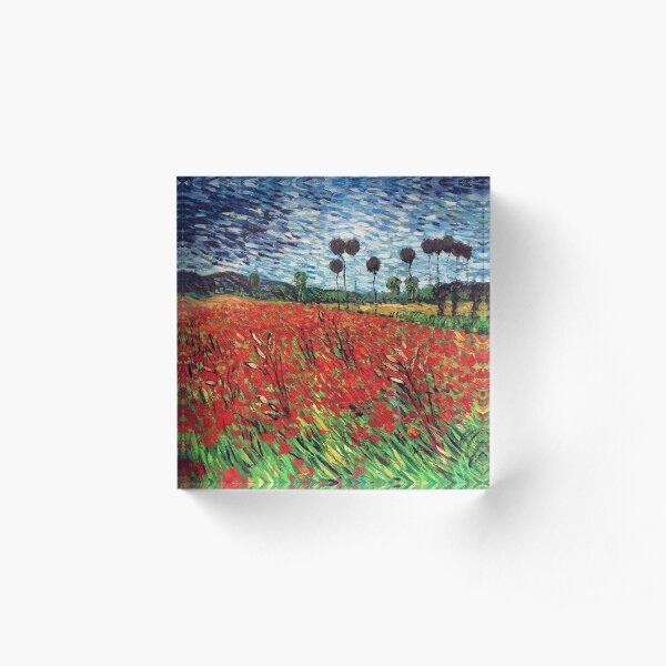 Poppy Field Vincent Van Gogh Acrylic Block