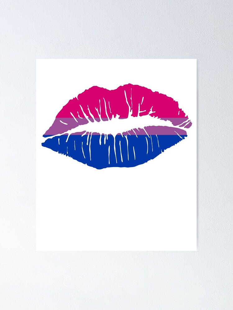 Bisexual Pride Flag Lipstick Kiss Lip Art Poster For Sale By Cnkna Redbubble