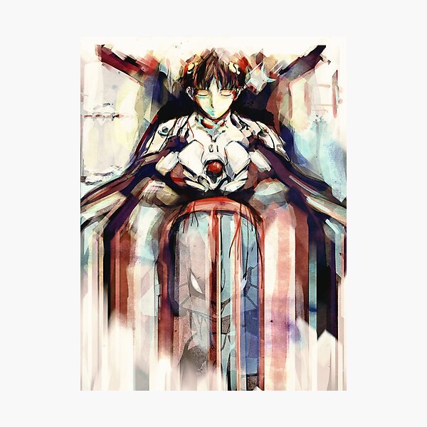Shinji Evangelion Anime Tra Digital Painting Photographic Print