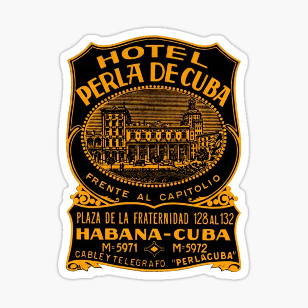 CS Airline  Havana CUBA Vintage 50s Style Travel Decal label sticker Habana