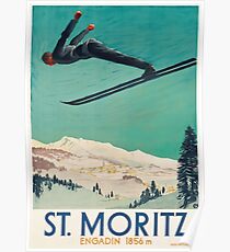 Weinlese-Reise-Plakat die Schweiz - Sankt Moritz Poster