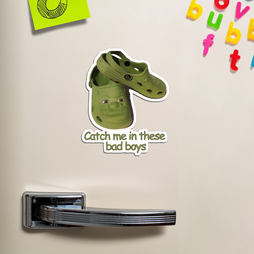 Catch me in these fresh shrek crocs | Greeting Card