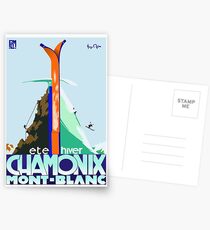 Weinlese-Reise-Plakat Frankreich - Chamonix - Mont Blanc Postkarten
