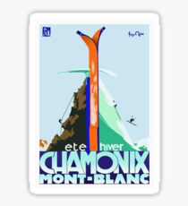 Vintage Travel Poster France - Chamonix - Mont Blanc Sticker