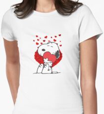Snoopy love heart peanuts Women's Fitted T-Shirt