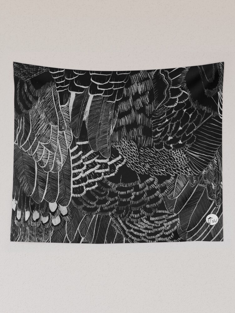 Thumbnail 2 of 3, Tapestry, Rio - Black designed and sold by nwIllustration.
