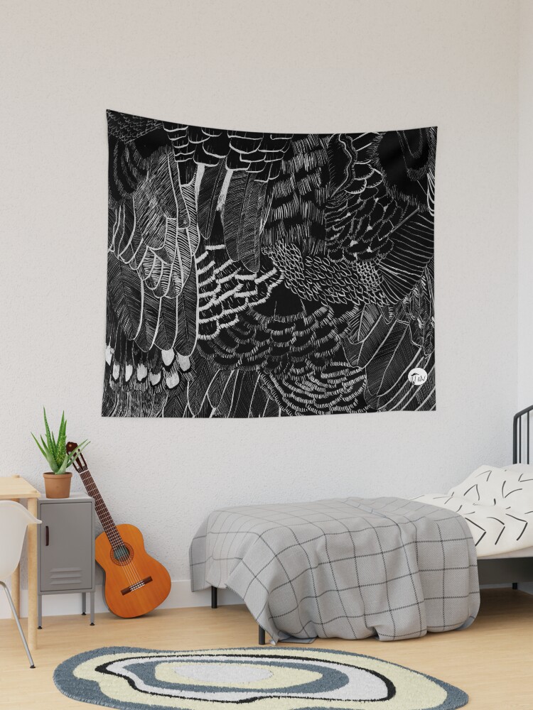 Thumbnail 1 of 3, Tapestry, Rio - Black designed and sold by nwIllustration.