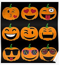 Emoji Pumpkin Halloween Poster