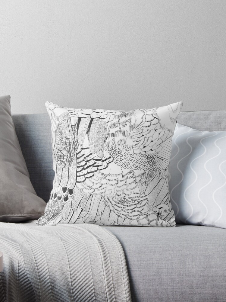 Thumbnail 1 of 3, Throw Pillow, Rio - White designed and sold by nwIllustration.