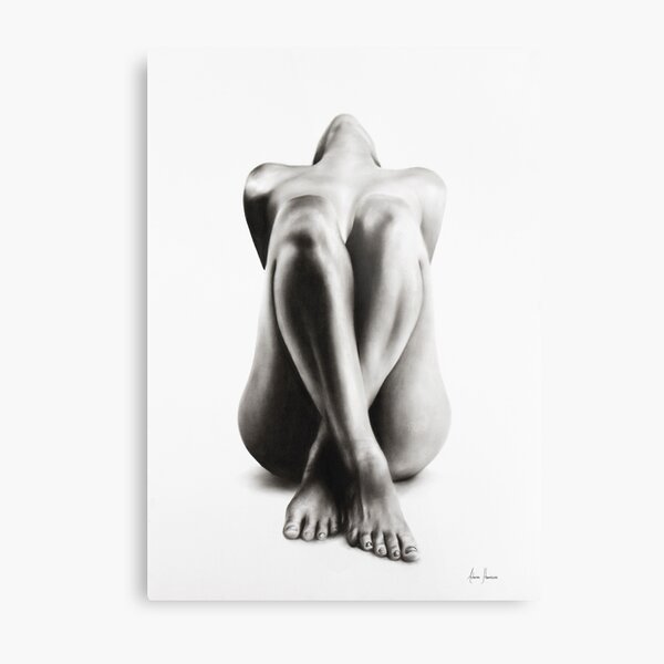 Nude Woman Charcoal Study 63 Metal Print