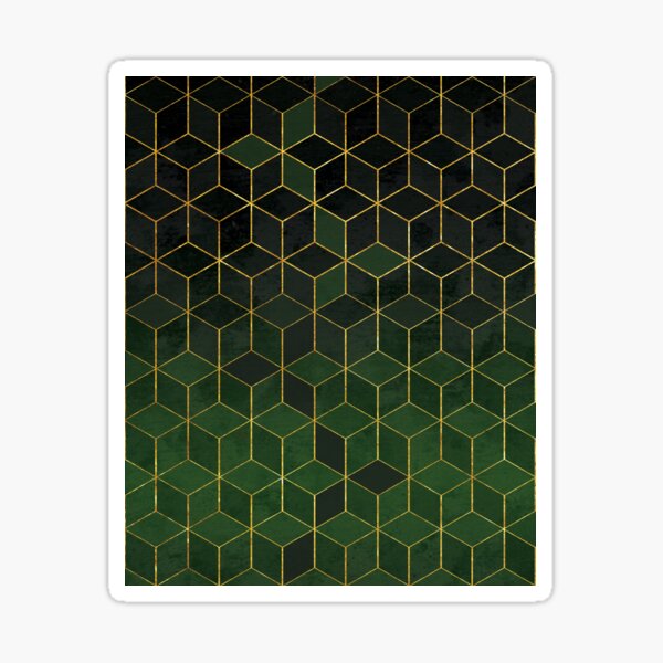 Green and Black Gradient Cubes Sticker