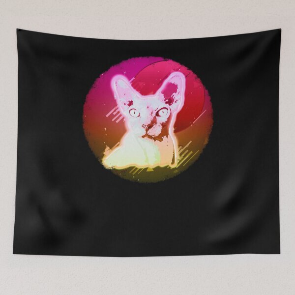 Item preview, Sphynx Cat Shirt Retro Rave Hairless Cat T Shirt Neon Kitty designed and sold by cgocgy.