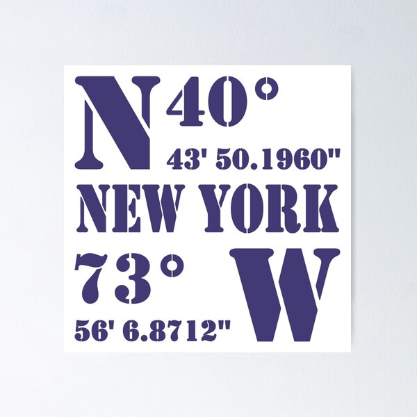 Item preview, New York Latitude and Longitude designed and sold by CoolYule.