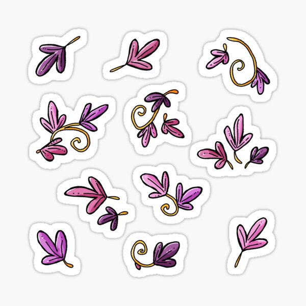 Item preview, Leaf vines sticker set {pink & purple} designed and sold by almaasi.