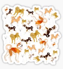 Pegatina Japanese Dog Breeds blue