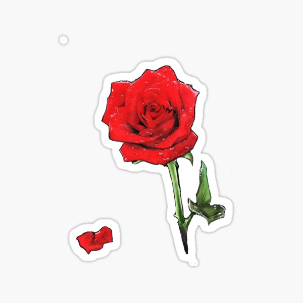 Item preview, A Shiny Red Dew Rose Beautiful Flower  designed and sold by EosOfDawn.
