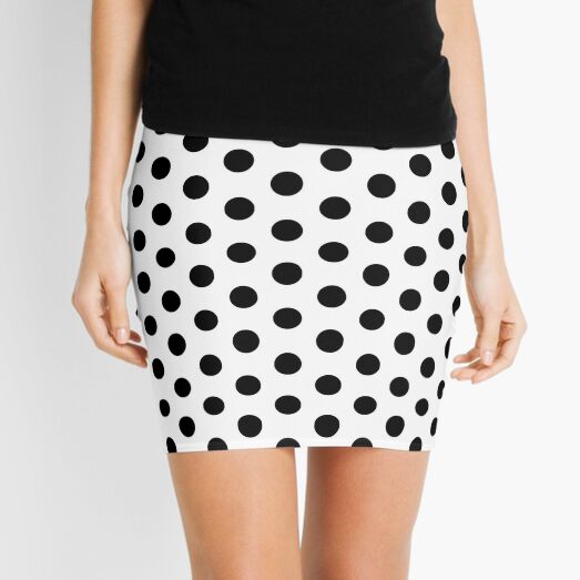 Black and White Polka Dot Miniskirt Mini Skirt