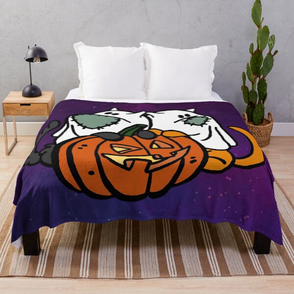 Item preview, Ghost Cats with Halloween Pumpkin designed and sold by Elvira Draat.