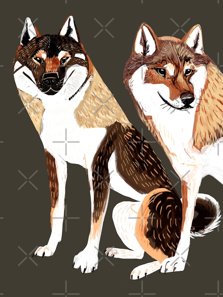 Shikoku Inu Pair T Shirt For Sale By Belettelepink Redbubble