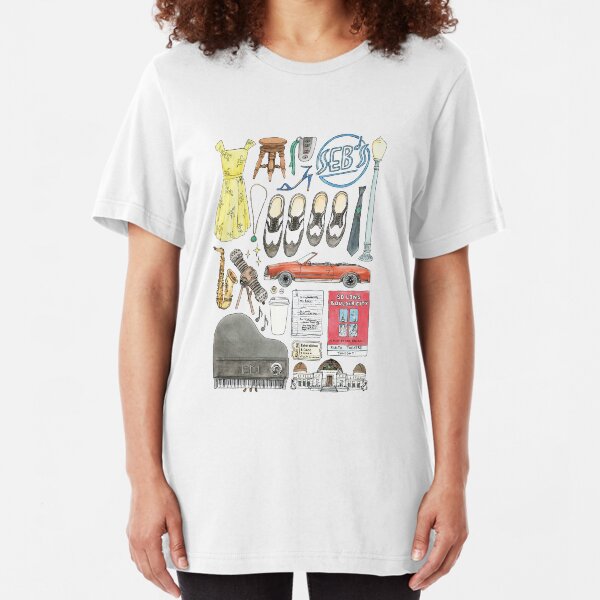 La La Land Illustration Jazz Saxophone Music Musical Slim Fit T-Shirt