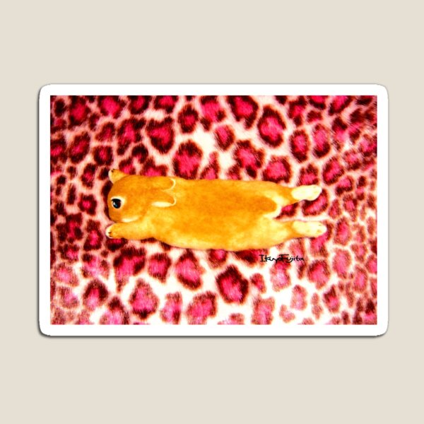 bunny on pink jaguar (2015) Rabbit / Bunny Art Magnet