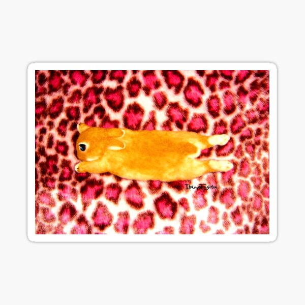 bunny on pink leopard (2015) Rabbit / Bunny Art Sticker