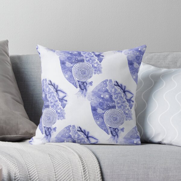 Carrickalinga Sands Blue Ink Throw Pillow