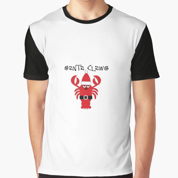 Santa Claws Lobster Humorous Holiday Design Beach Keen Fun Playful Beach Coastal Nautical Theme Graphic T-Shirt