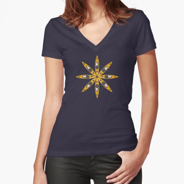 Kayak Flower Fitted V-Neck T-Shirt