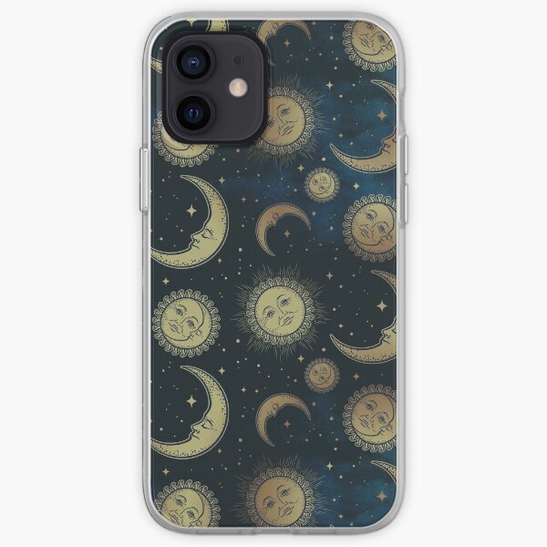 Retro Sun Moon and Stars Vintage Celestial Night iPhone Soft Case