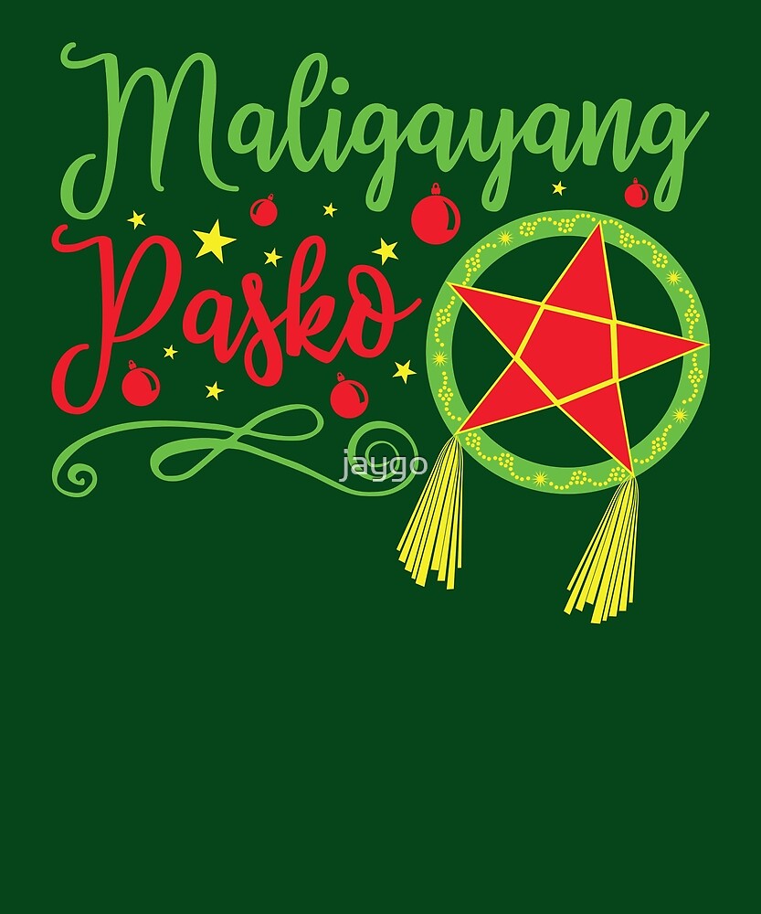 Maligayang Pasko Merry Christmas In Filipino Greeting Card For Sale ...