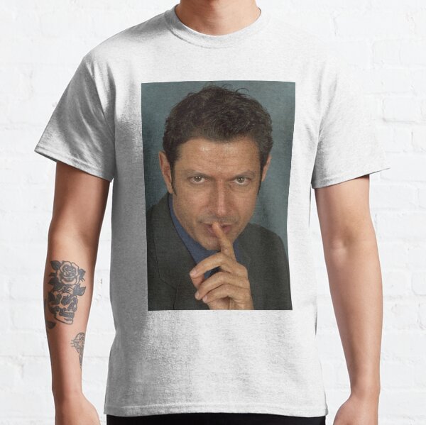 Vista previa del artículo con la obra «Jeff Goldblum Shh», diseñado y vendido por FreshAf.