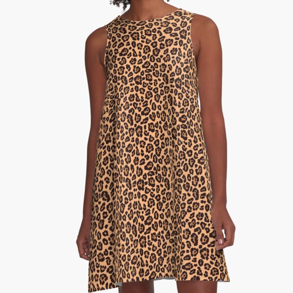 Leopard Print Trapeze Dress A-Line Dress