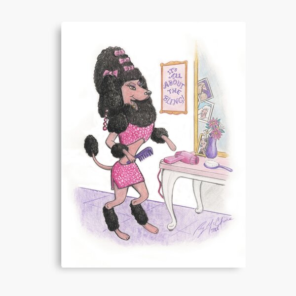 Bling Poodle Metal Print