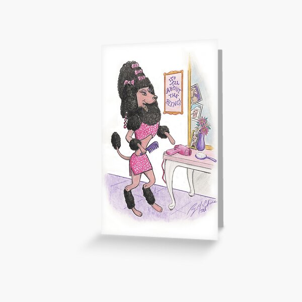 Bling Poodle Greeting Card