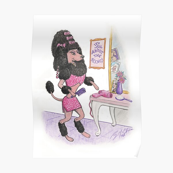Bling Poodle Poster