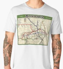 TUBE, UNDERGROUND, MAP, 1908, London, Historic, UK, GB, England, on WHITE Men's Premium T-Shirt