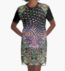 #Symmetry #abstract #pattern #illustration #design #technology #desktop #computer #art #colorimage #circle #inarow #textured #square Graphic T-Shirt Dress