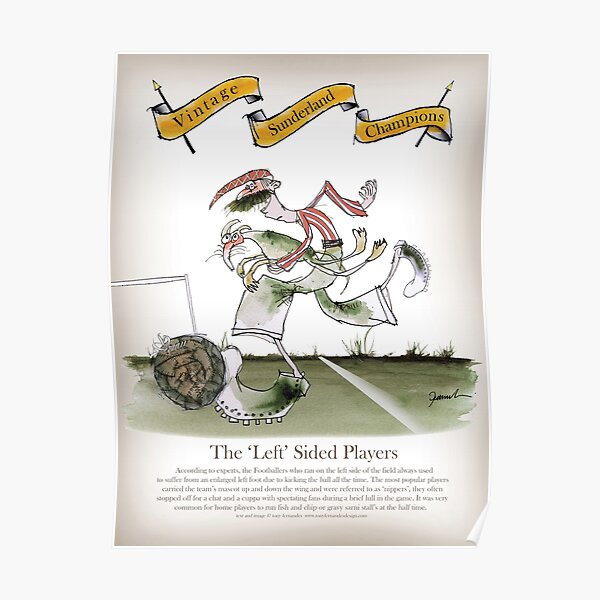 red white stripe Football Left Winger Poster
