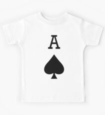 A for ACE, Ace of Spades, Black, Music, Motorbike, Hells Angels, Gang, Gamble, Cards Kids Tee