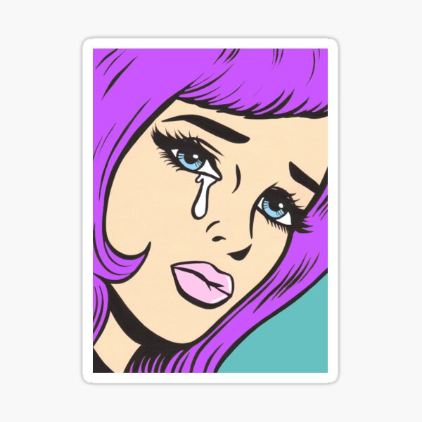 Item preview, Purple Bangs Crying Comic Girl designed and sold by turddemon.