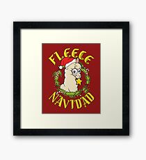 Fleece Navidad Alpaca Christmas Framed Print