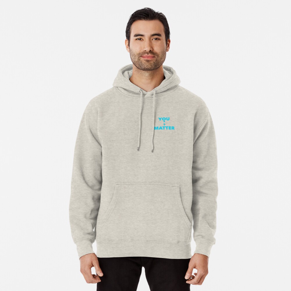 grey you matter pullover hoodie