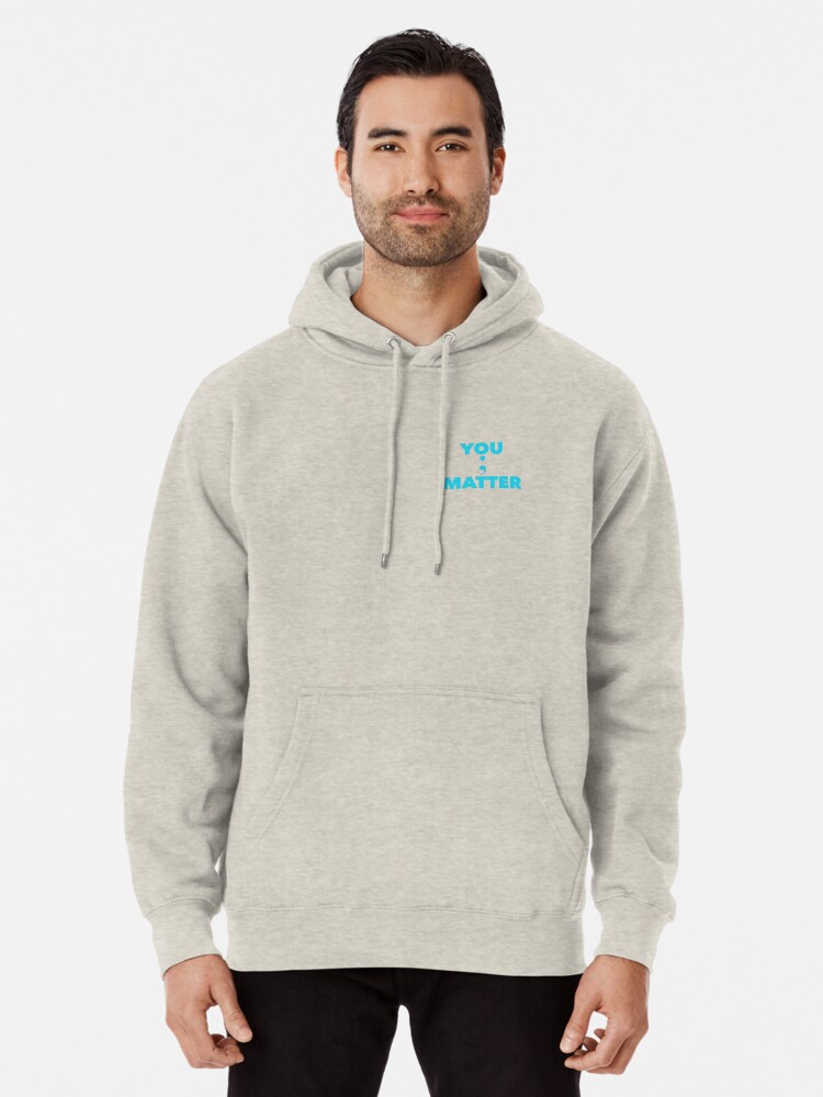 grey you matter pullover hoodie