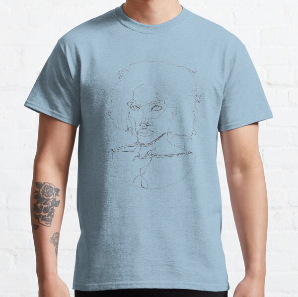 Black Woman abstract Line Art Classic T-Shirt